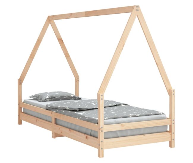 Vidaxl estructura de cama para niños madera maciza de pino 80x200 cm