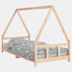 vidaXL Estrutura de cama infantil 90x200 cm pinho maciço