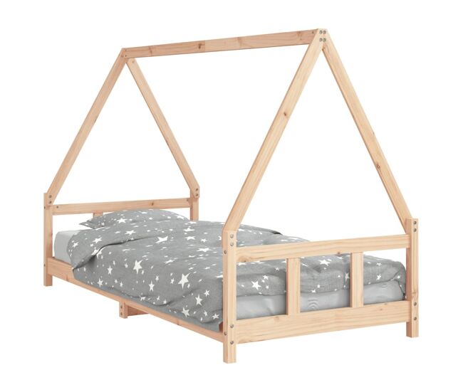 Vidaxl estructura de cama para niños madera maciza de pino 90x200 cm
