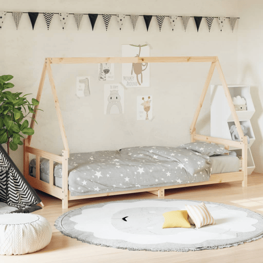 vidaXL Estrutura de cama infantil 90x200 cm pinho maciço vidaXL Estrutura de cama infantil 90x200 cm pinho maciço
