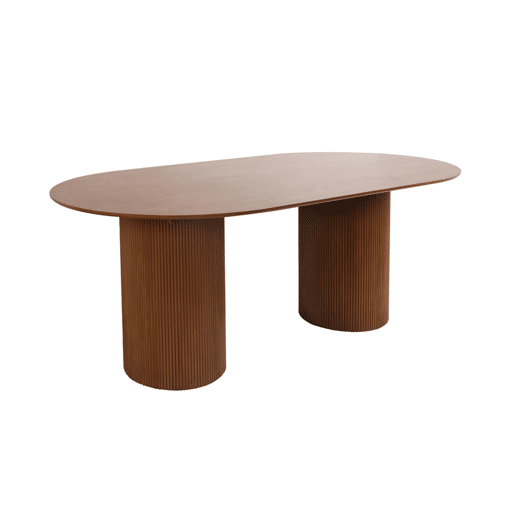 Mesa de jantar oblonga com efeito de madeira para 4-6 pessoas, 180cm, Faro, Madeira de nogueira, 180x100x76 cm