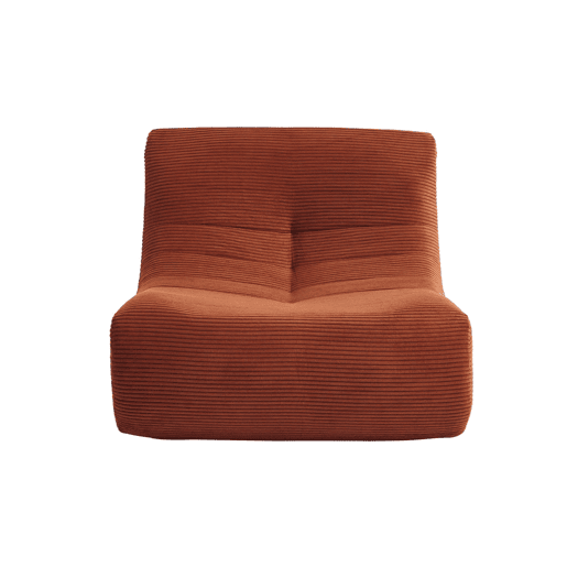 Módulo de sofá modular em tecido veludo cotelê, 1 lugar, Sokol veludo cotelê, Terracota, 91x105x72 cm