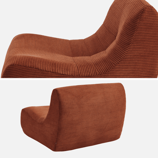 Módulo de sofá modular em tecido veludo cotelê, 1 lugar, Sokol veludo cotelê, Terracota, 91x105x72 cm
