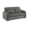 Sofá-cama arredondado 2 lugares veludo canelado, Lino veludo canelado, Cinza escuro, 170x90x88 cm