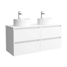 Móveis de banheiro Bequia 140cm + bancada + pia posar | Cor branco fosco | 140x45x54