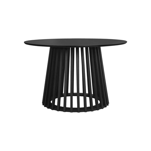 Mesa de jantar com efeito de madeira, pernas em abeto, 4 lugares, Clara, Preto, 120x120x75 cm