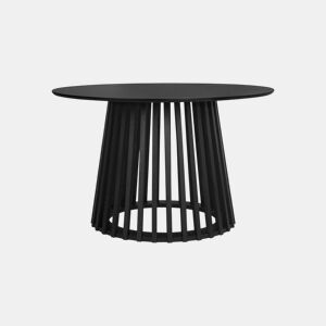 Mesa de jantar com efeito de madeira, pernas em abeto, 4 lugares, Clara, Preto, 120x120x75 cm