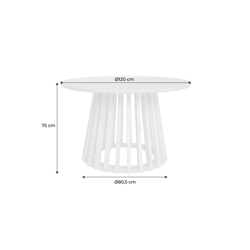 Mesa de jantar com efeito de madeira, pernas em abeto, 4 lugares, Clara, Preto, 120x120x75 cm