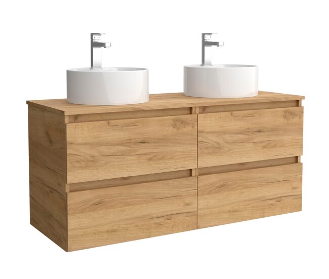 Mueble de baño bequia 140cm + encimera + lavabo posar | roble |140x45x54