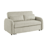 Sofá-cama arredondado 2 lugares veludo canelado, Lino veludo canelado, Cinza Claro, 170x90x88 cm