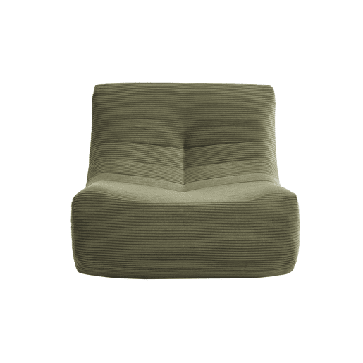 Módulo de sofá modular em tecido veludo cotelê, 1 lugar, Sokol veludo cotelê, Verde caqui, 91x105x72 cm