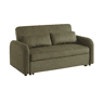 Sofá-cama arredondado 2 lugares veludo canelado, Lino veludo canelado, Verde caqui, 170x90x88 cm