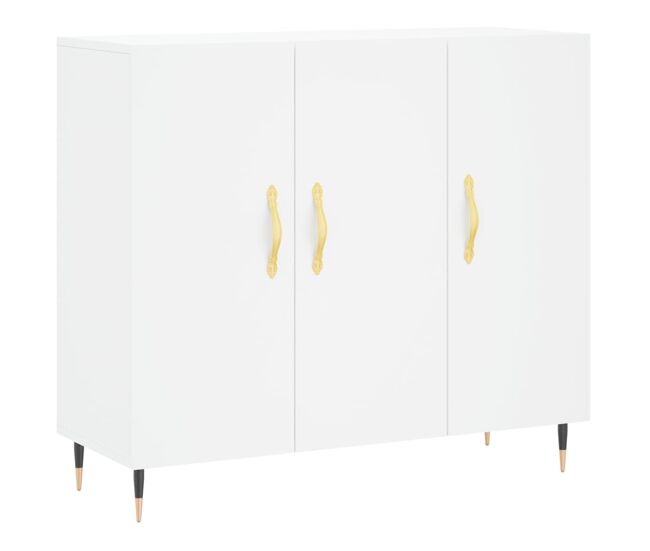 Vidaxl aparador de madera de ingeniería blanco 90x34x80 cm