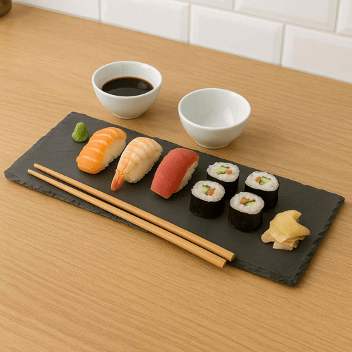 Conjunto Sushi Amuse: 7 peças retangulares em caixa