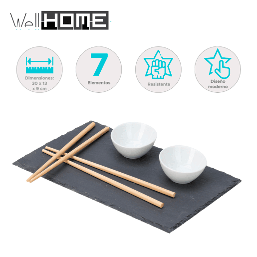 Conjunto Sushi Amuse: 7 peças retangulares em caixa