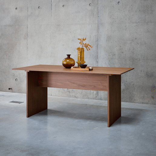 Mesa de jantar com efeito de madeira, lugares 4-6, 170cm, Faro, Madeira de nogueira, 170x80x75 cm