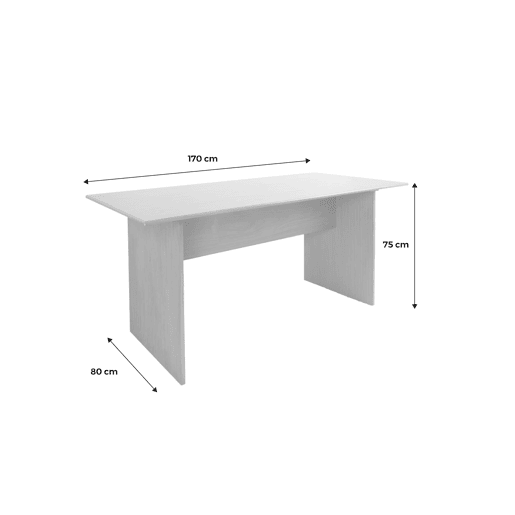 Mesa de jantar com efeito de madeira, lugares 4-6, 170cm, Faro, Madeira de nogueira, 170x80x75 cm
