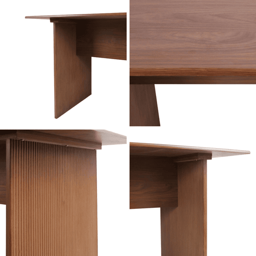 Mesa de jantar com efeito de madeira, lugares 4-6, 170cm, Faro, Madeira de nogueira, 170x80x75 cm