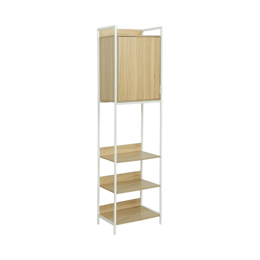 Módulo de roupeiro com 5 prateleiras e 1 porta, Clever, Branco, 60x48x190 cm
