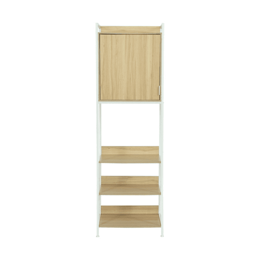 Módulo de roupeiro com 5 prateleiras e 1 porta, Clever, Branco, 60x48x190 cm