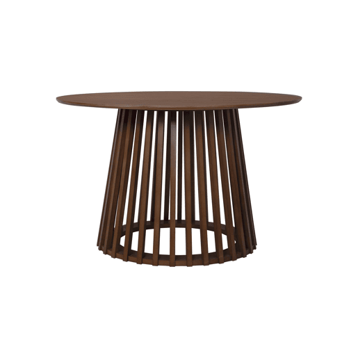 Mesa de jantar com efeito de madeira, pernas em abeto, 4 lugares, Clara, Madeira de nogueira, 120x120x75 cm