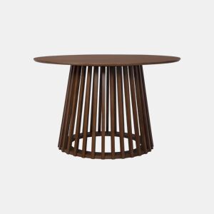 Mesa de jantar com efeito de madeira, pernas em abeto, 4 lugares, Clara, Madeira de nogueira, 120x120x75 cm