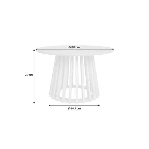 Mesa de jantar com efeito de madeira, pernas em abeto, 4 lugares, Clara, Madeira de nogueira, 120x120x75 cm