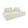 Poltrona para sofá modular 2 lugares veludo canelado, Lao, Creme, 180x90x78 cm