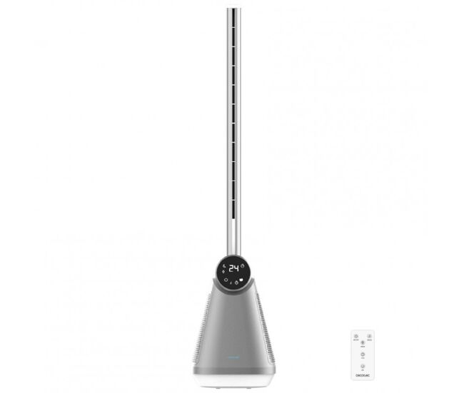 Cecotec ventilador de torre 9890 skyline bladeless sin aspas de 39", 50w, pantalla led táctil, mando a distancia