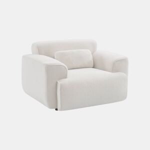 Poltrona de uma lugar em tecido boucle, Wallas boucle, Boucle branco, 116x97x73 cm