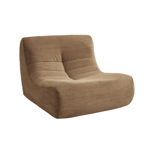 Módulo de sofá modular em tecido veludo cotelê, 1 lugar, Sokol veludo cotelê, Taupe, 91x105x72 cm