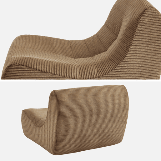 Módulo de sofá modular em tecido veludo cotelê, 1 lugar, Sokol veludo cotelê, Taupe, 91x105x72 cm