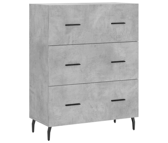 Vidaxl aparador de madera de ingeniería gris hormigón 69,5x34x90 cm