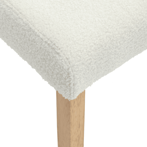 Cadeira encaracolada com pernas de madeira, set de 4, Rita, Branco, 43x56.5x92.5 cm