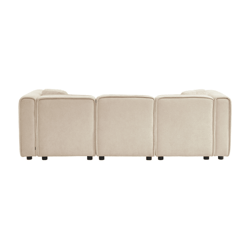 Sofá de canto direito 3 lugares tecido, Lester, Beige, 230x145x70 cm