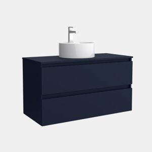 Móveis de banheiro Bequia 100cm + Bancada + pia posar |Cor Azul Acetinado|100x45x54