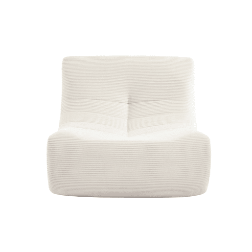Módulo de sofá modular em tecido veludo cotelê, 1 lugar, Sokol veludo cotelê, Creme, 91x105x72 cm