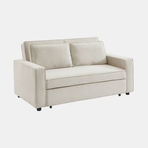 Sofá-cama conversível em veludo caneladode 3 lugares, Chill veludo canelado, Creme, 172.5x91.5x88.5 cm