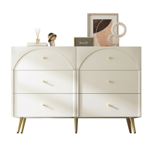 Cômoda de madeira e metal com 6 gavetas,branco Cômoda de madeira e metal com 6 gavetas,branco