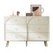 Cómoda de madera y metal con 6 cajónes Cómoda de madera y metal con 6 cajónes Blanco