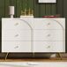 Cómoda de madera y metal con 6 cajónes Cómoda de madera y metal con 6 cajónes Blanco