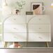 Cómoda de madera y metal con 6 cajónes Cómoda de madera y metal con 6 cajónes Blanco