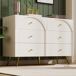 Cómoda de madera y metal con 6 cajónes Cómoda de madera y metal con 6 cajónes Blanco