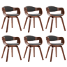 vidaXL Cadeiras jantar 6 pcs madeira curvada e tecido cinzento