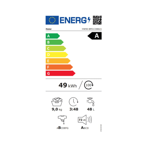 Lavadora carga superior Haier HW90-BPD13386U1 9kg 1300 rpm 9 programas A blanco 40 cm Lavadora carga superior Haier HW90-BPD13386U1 9kg 1300 rpm 9 programas A blanco 40 cm