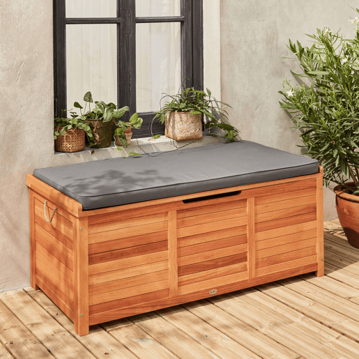 Caixa de jardim em madeira com macacos, 200L, Caja, Madeira, 125x60x96 cm