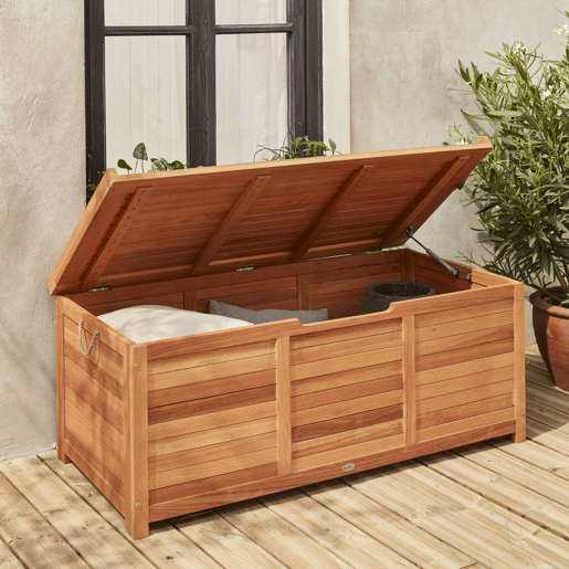 Caixa de jardim em madeira com macacos, 200L, Caja, Madeira, 125x60x96 cm