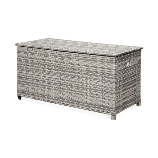 Baú de jardim com armazenamento de resina trançada, 790L, 170x82cm, Cassapanca, Tons de cinza, 162x82x153 cm