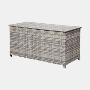 Baú de jardim com armazenamento de resina trançada, 790L, 170x82cm, Cassapanca, Tons de cinza, 162x82x153 cm