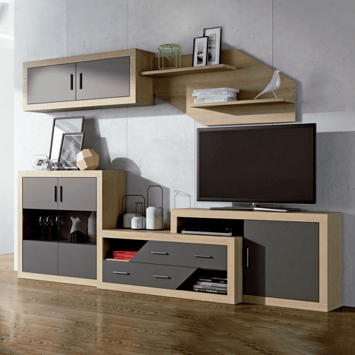 Unidade base Nuka 1 porta Cambria - Grafite 130 x 60 x 29,7 cm Unidade base Nuka 1 porta Cambria - Grafite 130 x 60 x 29,7 cm